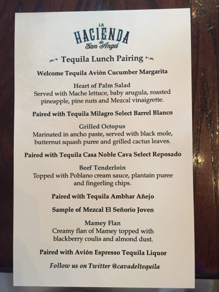 disney food and wine festival tequila lunch menu
