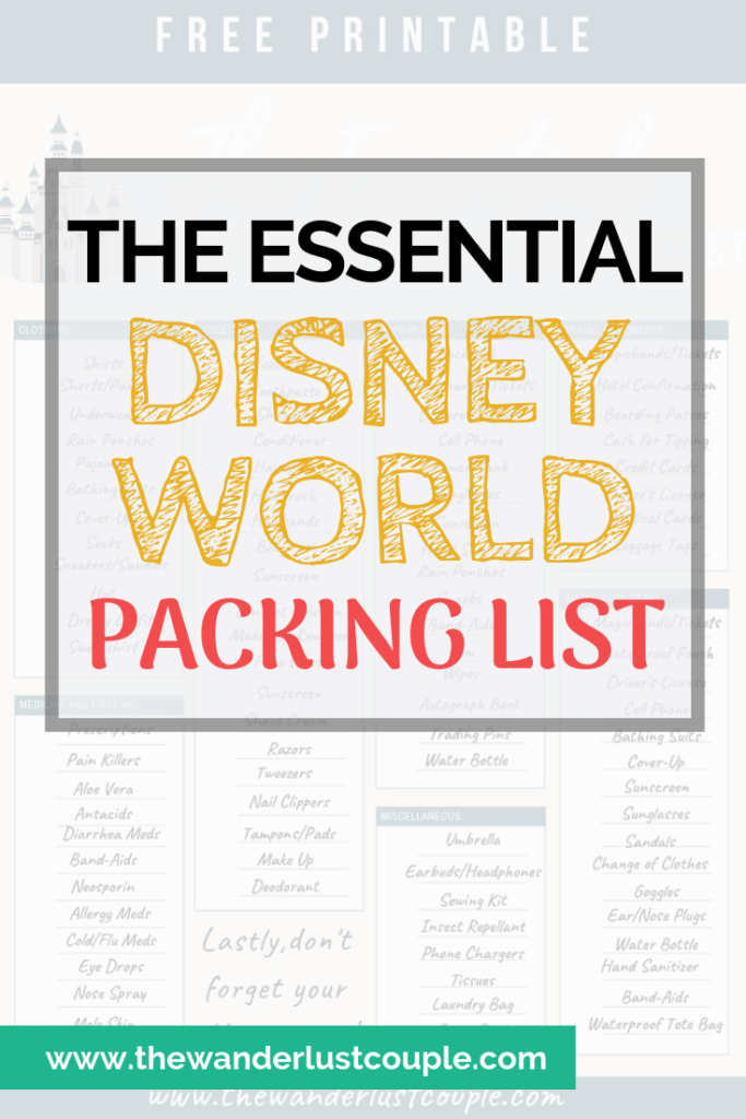 Essential Disney World Packing List Pinterest